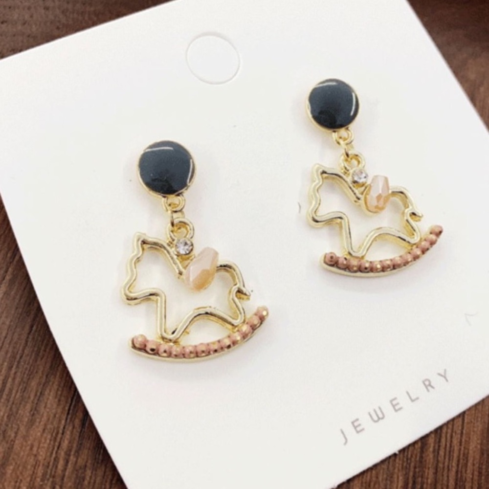 Little Rocking Horse Earrings - Picture 3 of 4